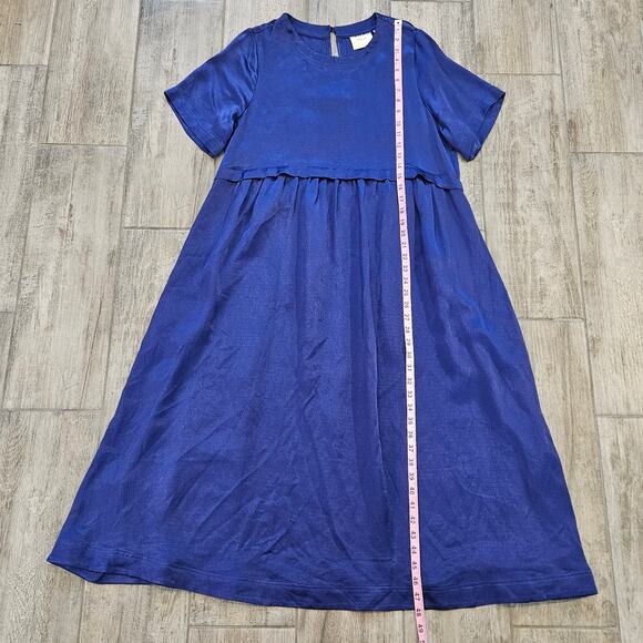 Anthropologie Maeve Jimena Dress Size M Sapphire Blue‎ Oversized Midi Boho - Picture 4 of 11